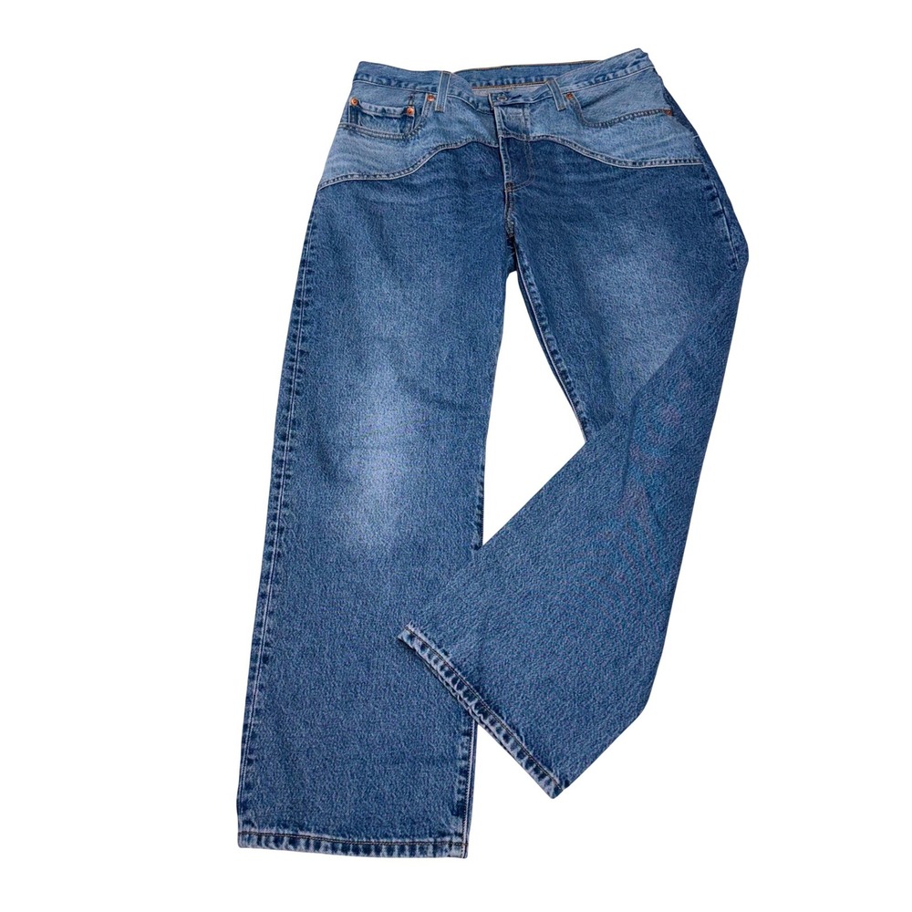 Levis 501 90s Two Tone Western‎ Straight Leg Jeans Blue W32 L30 Cowgirl Cotton